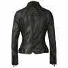 Geaca de Piele Dama Gipsy Negru Metalic G2GLania SF LAMEV - readytowear.ro