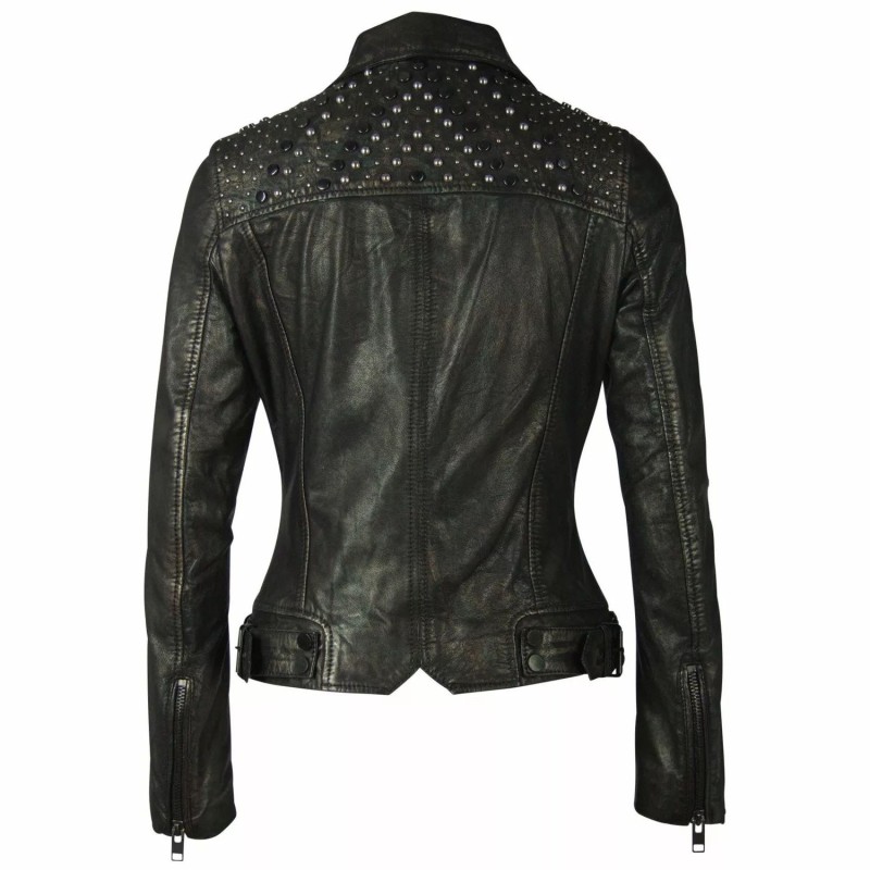 Geaca de Piele Dama Gipsy Negru Metalic G2GLania SF LAMEV – IMBRACAMINTE