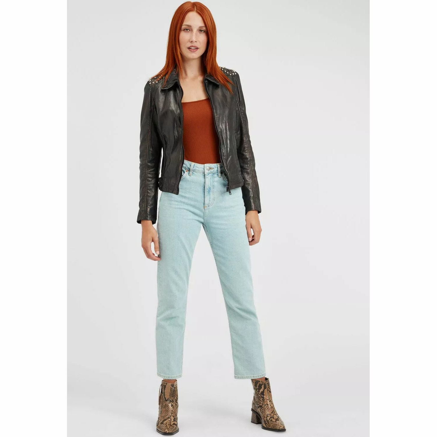 Geaca de Piele Dama Gipsy Negru Metalic G2GLania SF LAMEV – IMBRACAMINTE