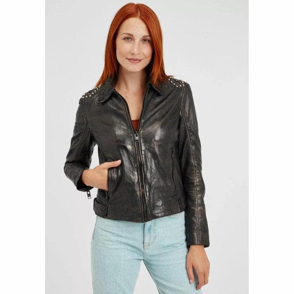 Geaca de Piele Dama Gipsy Negru Metalic G2GLania SF LAMEV – IMBRACAMINTE — fotografia 4