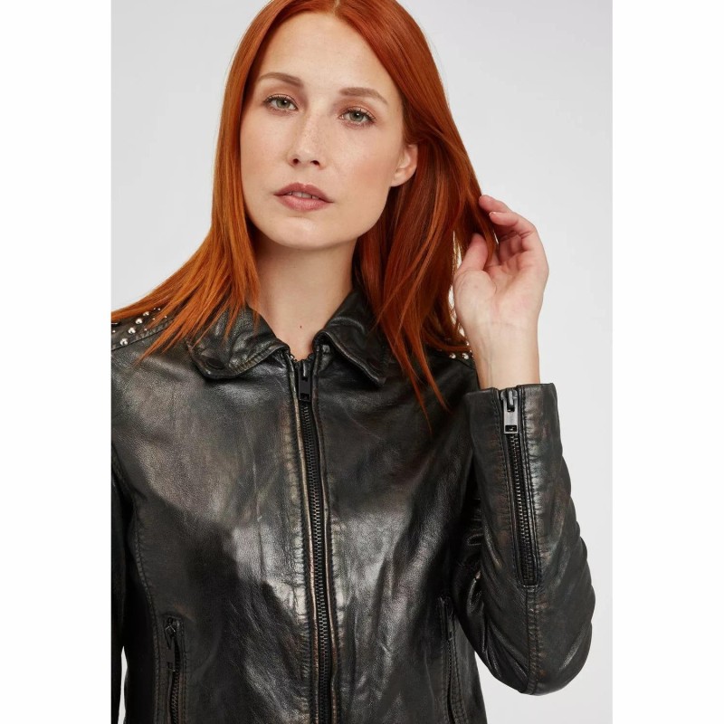 Geaca de Piele Dama Gipsy Negru Metalic G2GLania SF LAMEV – IMBRACAMINTE