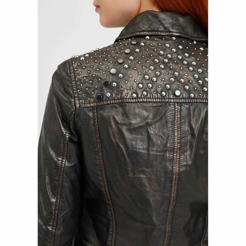 Geaca de Piele Dama Gipsy Negru Metalic G2GLania SF LAMEV – IMBRACAMINTE