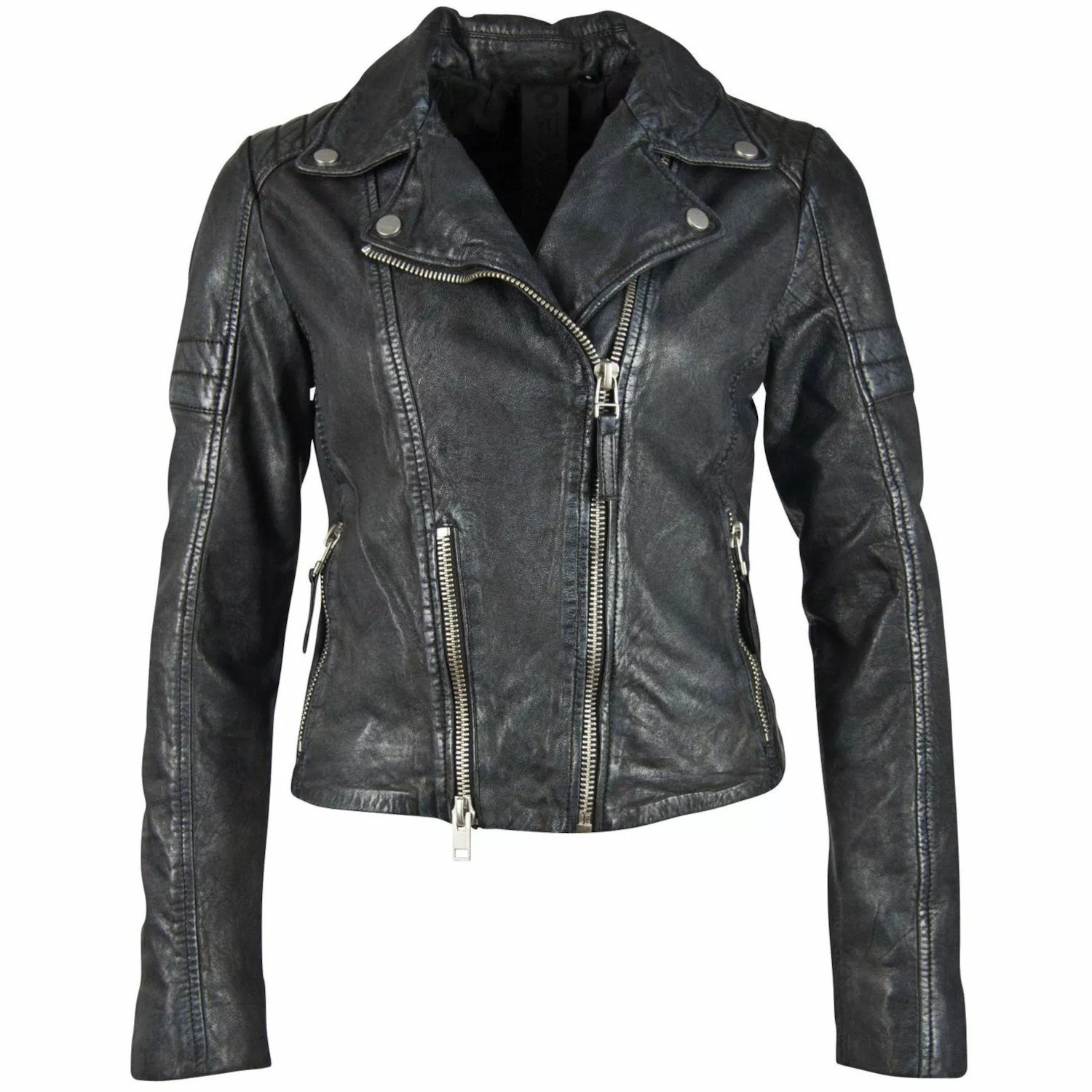 Geaca de Piele Dama Gipsy Negru/Gri G2GShalin SF LACOV – IMBRACAMINTE