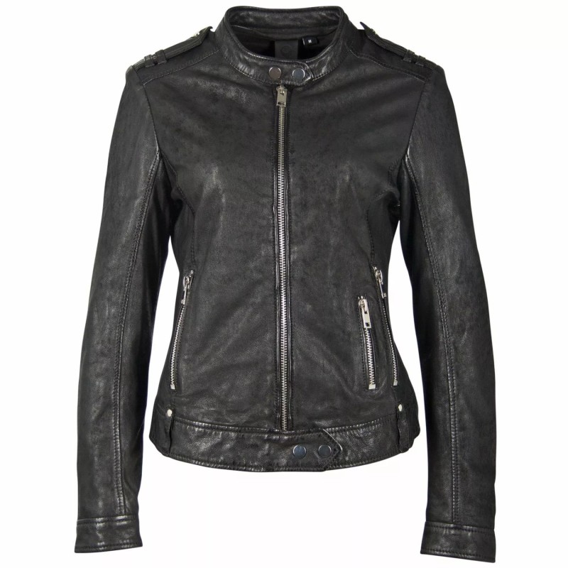 Geaca de Piele Dama Gipsy Neagra G2GShari SF LABONV – IMBRACAMINTE