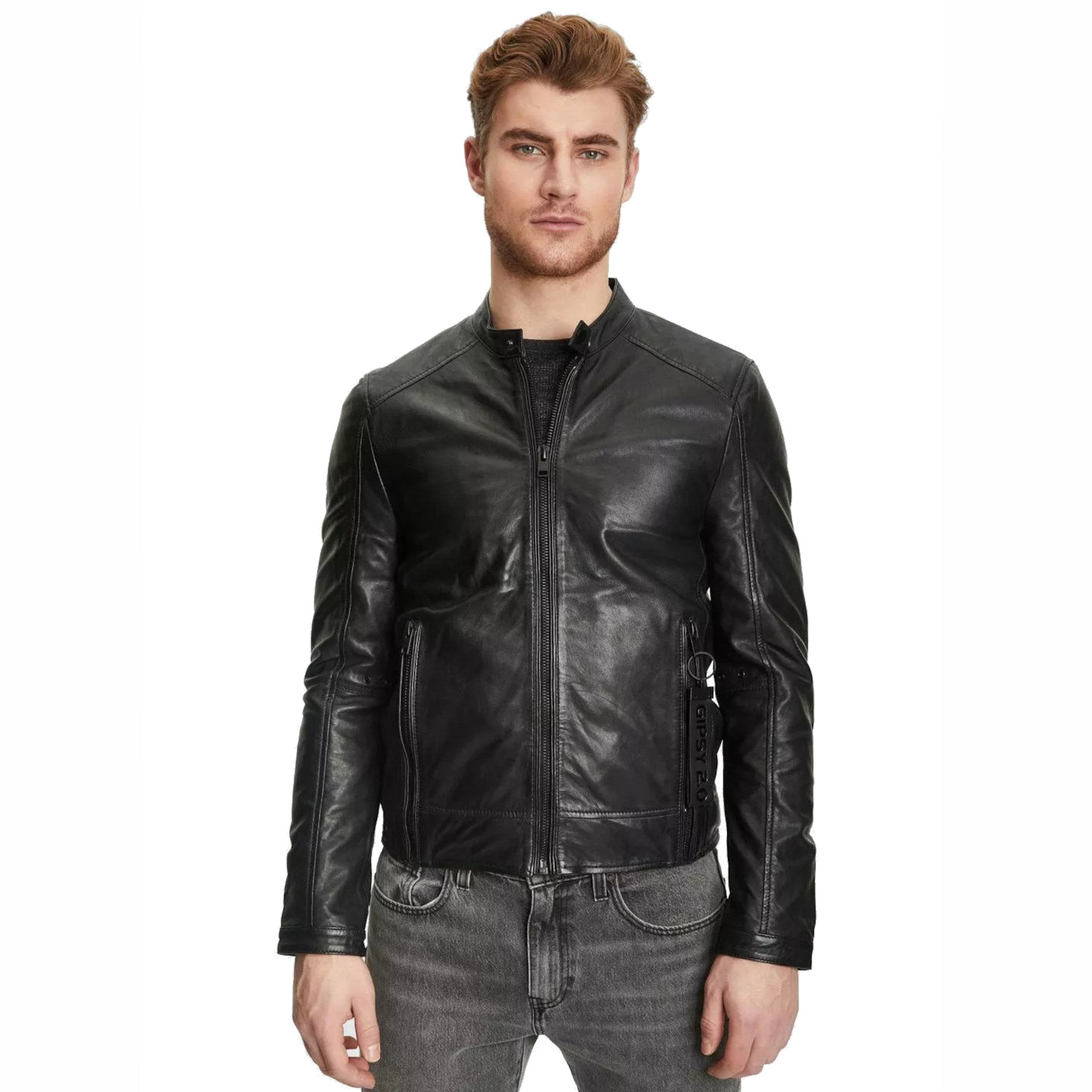 Geaca de Piele Barbati Gipsy Neagra G2MAbe – IMBRACAMINTE