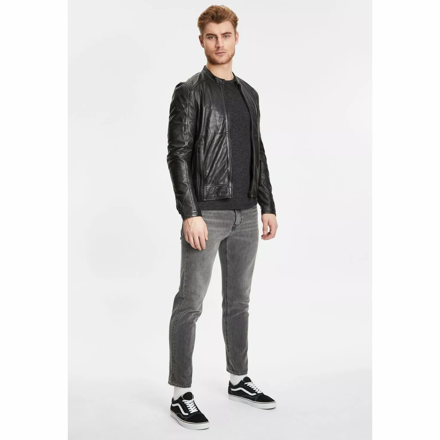 Geaca de Piele Barbati Gipsy Neagra G2MAbe – IMBRACAMINTE