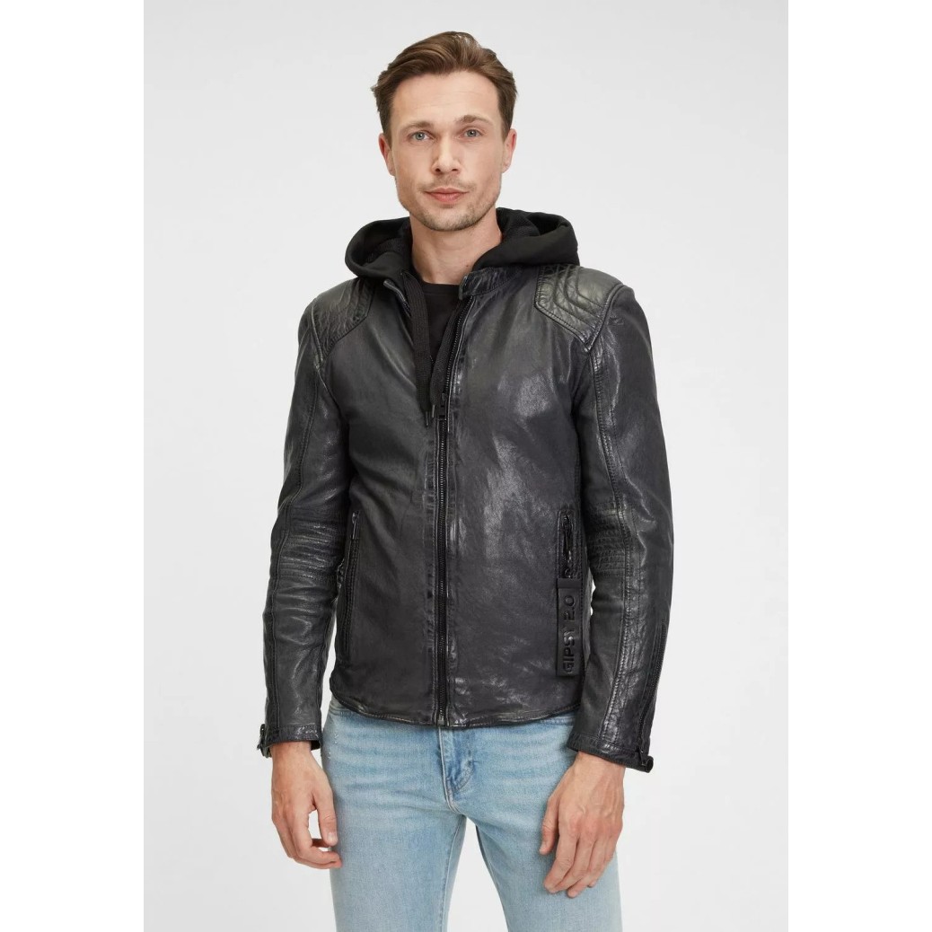 Geaca de Piele Barbati Gipsy Antracit G2MAiden SF LAJORV – IMBRACAMINTE