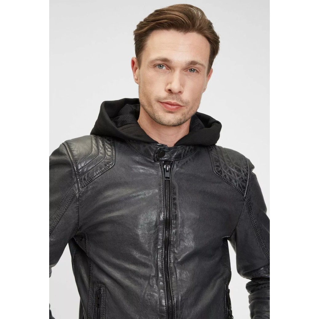 Geaca de Piele Barbati Gipsy Antracit G2MAiden SF LAJORV – IMBRACAMINTE