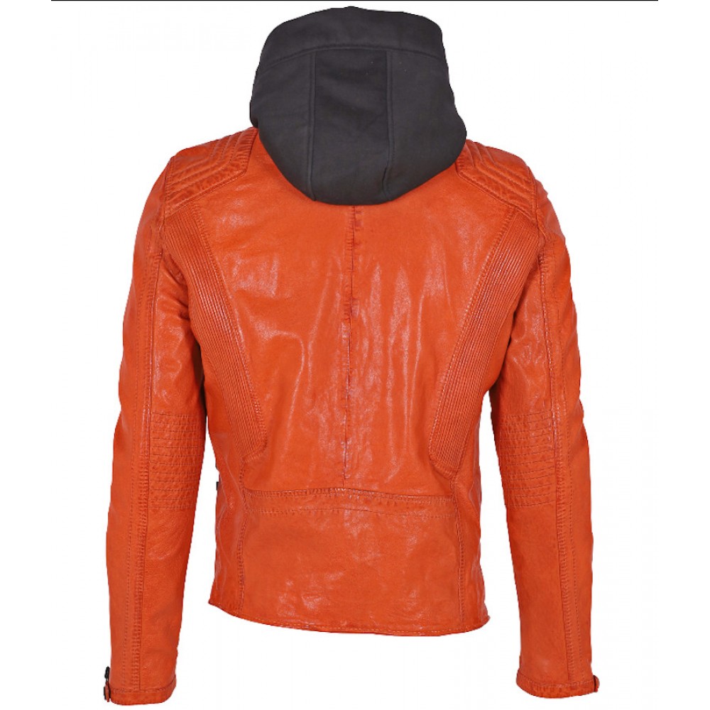 Geaca de Piele Barbati Gipsy Portocalie G2MAiden SF LAJORV Geaca de Piele Barbati Gipsy Portocalie G2MAiden SF LAJORV - readytowear.ro