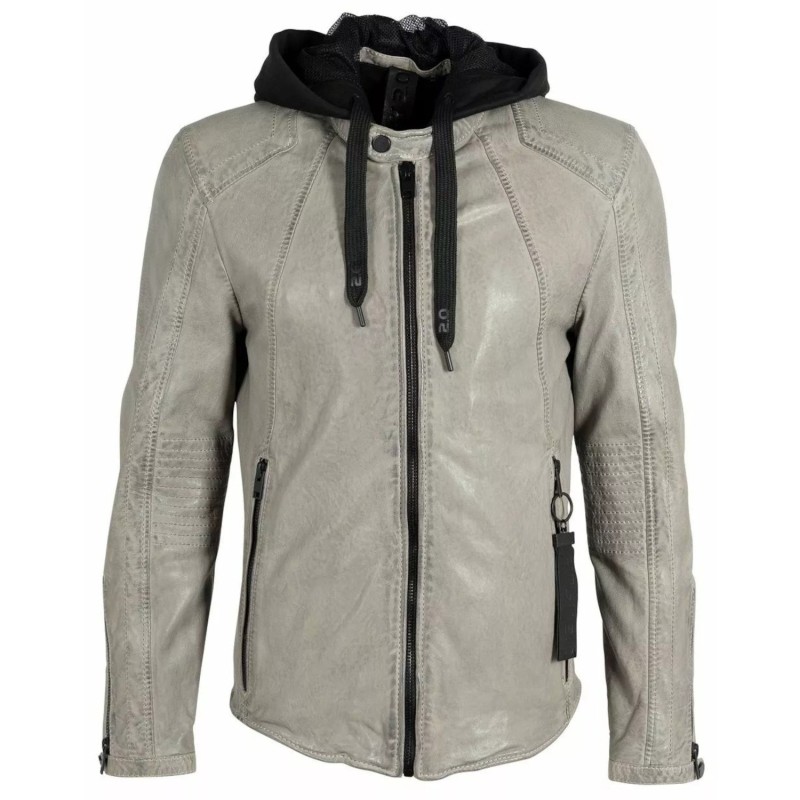 Geaca de Piele Barbati Gipsy Gri Deschis G2MAidon – IMBRACAMINTE