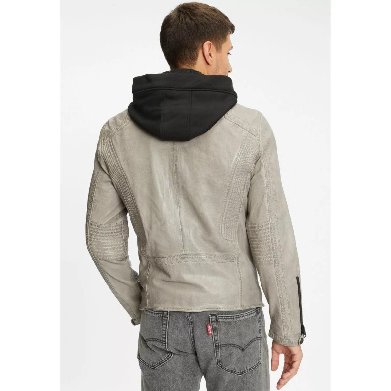 Geaca de Piele Barbati Gipsy Gri Deschis G2MAidon – IMBRACAMINTE