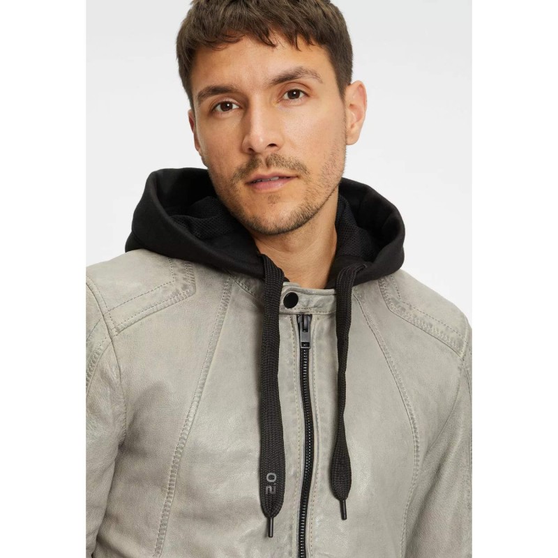 Geaca de Piele Barbati Gipsy Gri Deschis G2MAidon – IMBRACAMINTE