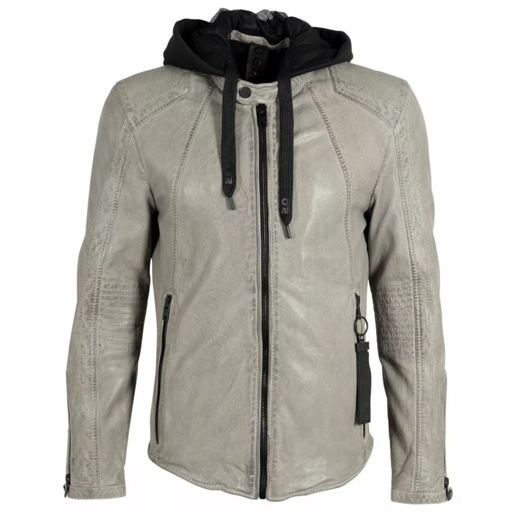 Geaca de Piele Barbati Gipsy Gri Deschis G2MAidon Geaca de Piele Barbati Gipsy Gri Deschis G2MAidon - readytowear