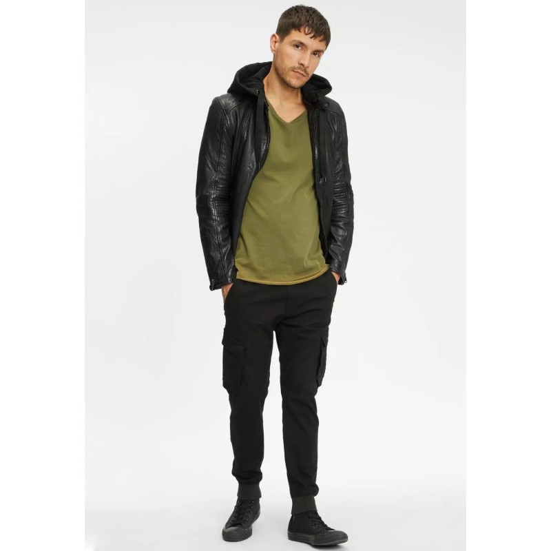 Geaca de Piele Barbati Gipsy Neagra G2MAidon MF LAJORV – Black Friday