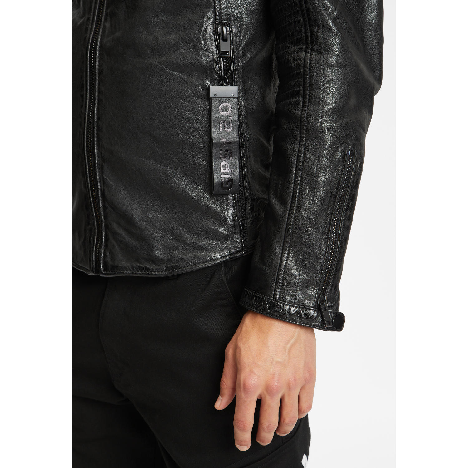 Geaca de Piele Barbati Gipsy Neagra G2MAidon – IMBRACAMINTE