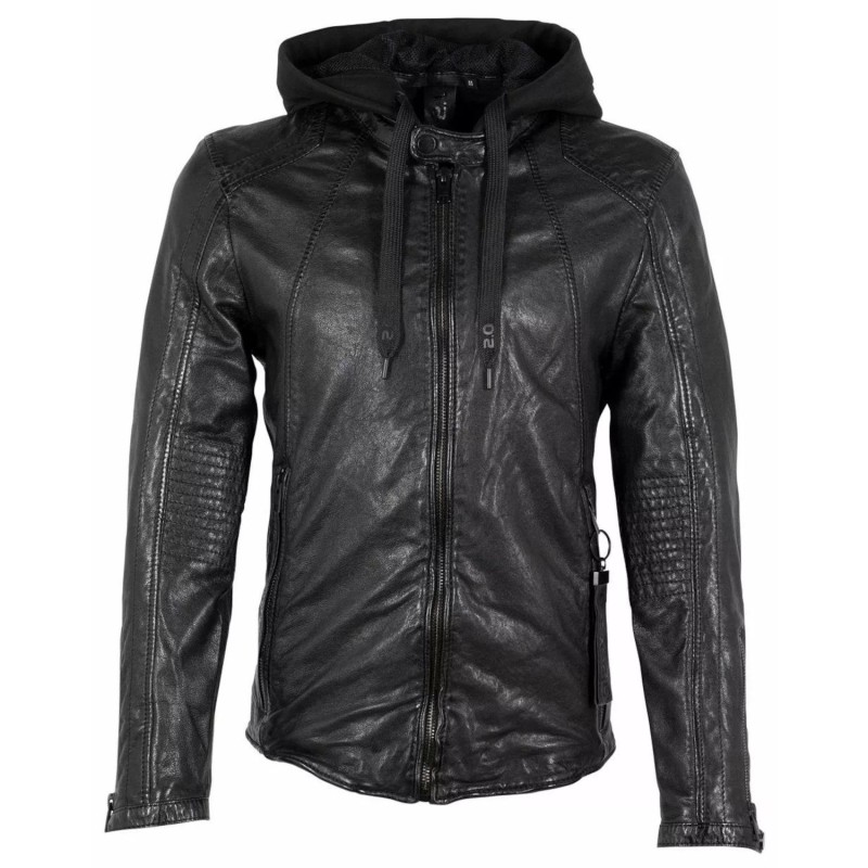 Geaca de Piele Barbati Gipsy Neagra G2MAidon MF LAJORV – Black Friday