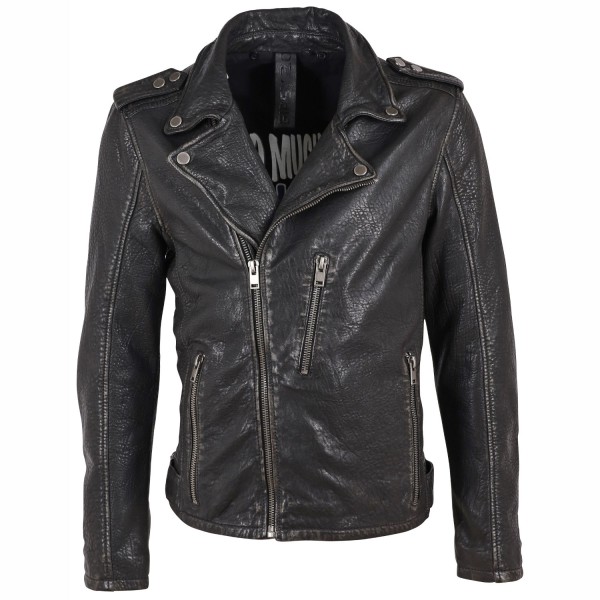 Geaca de Piele Barbati Gipsy Negru Antic G2MAilo – IMBRACAMINTE — fotografia 1