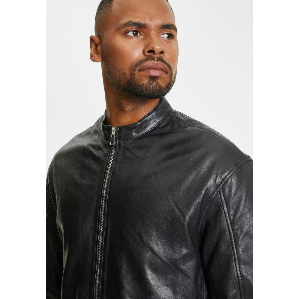 Geaca de Piele Barbati Gipsy Neagra G2MAirth – Black Friday