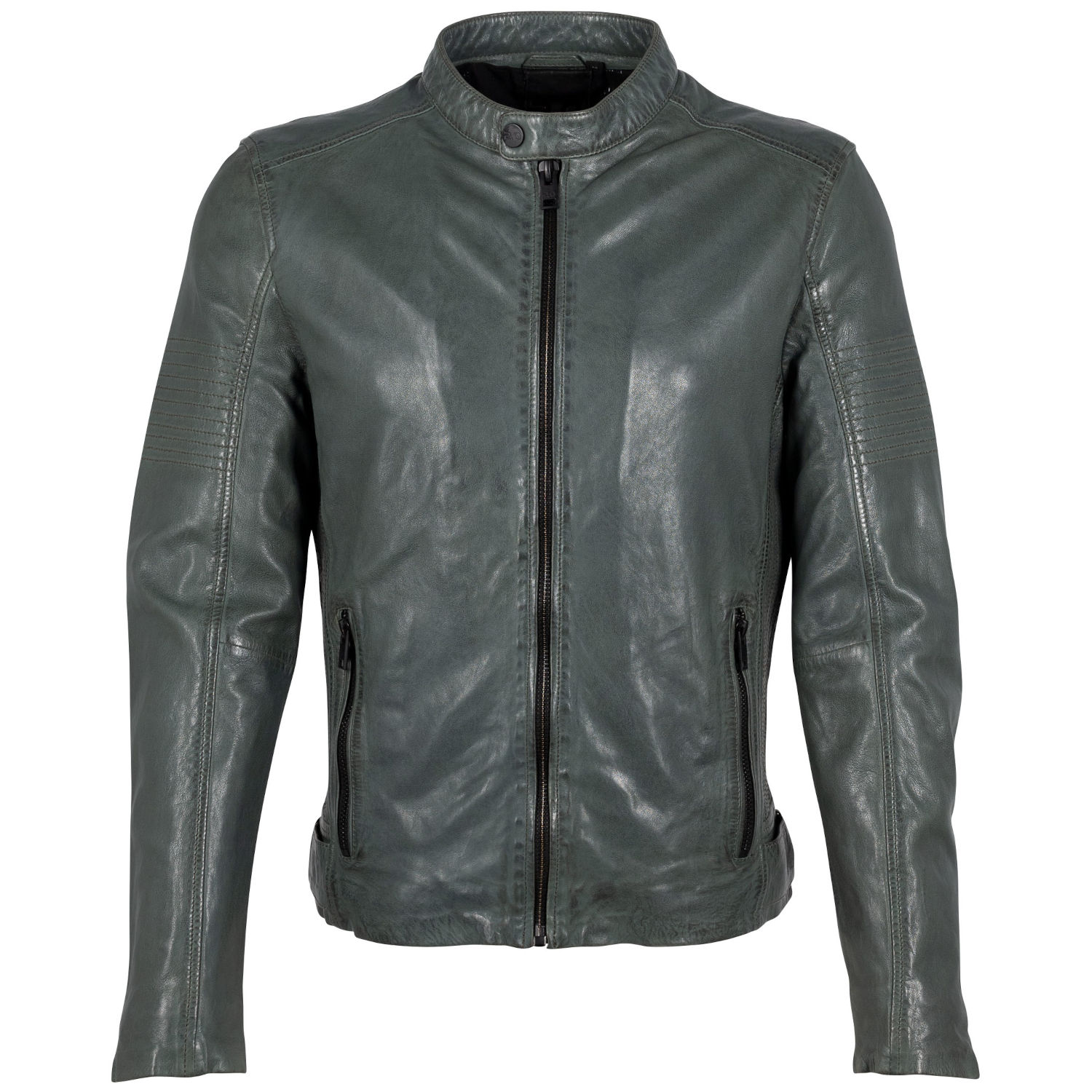 Geaca de Piele Barbati Gipsy Verde Inchis Asher – Geci de Piele