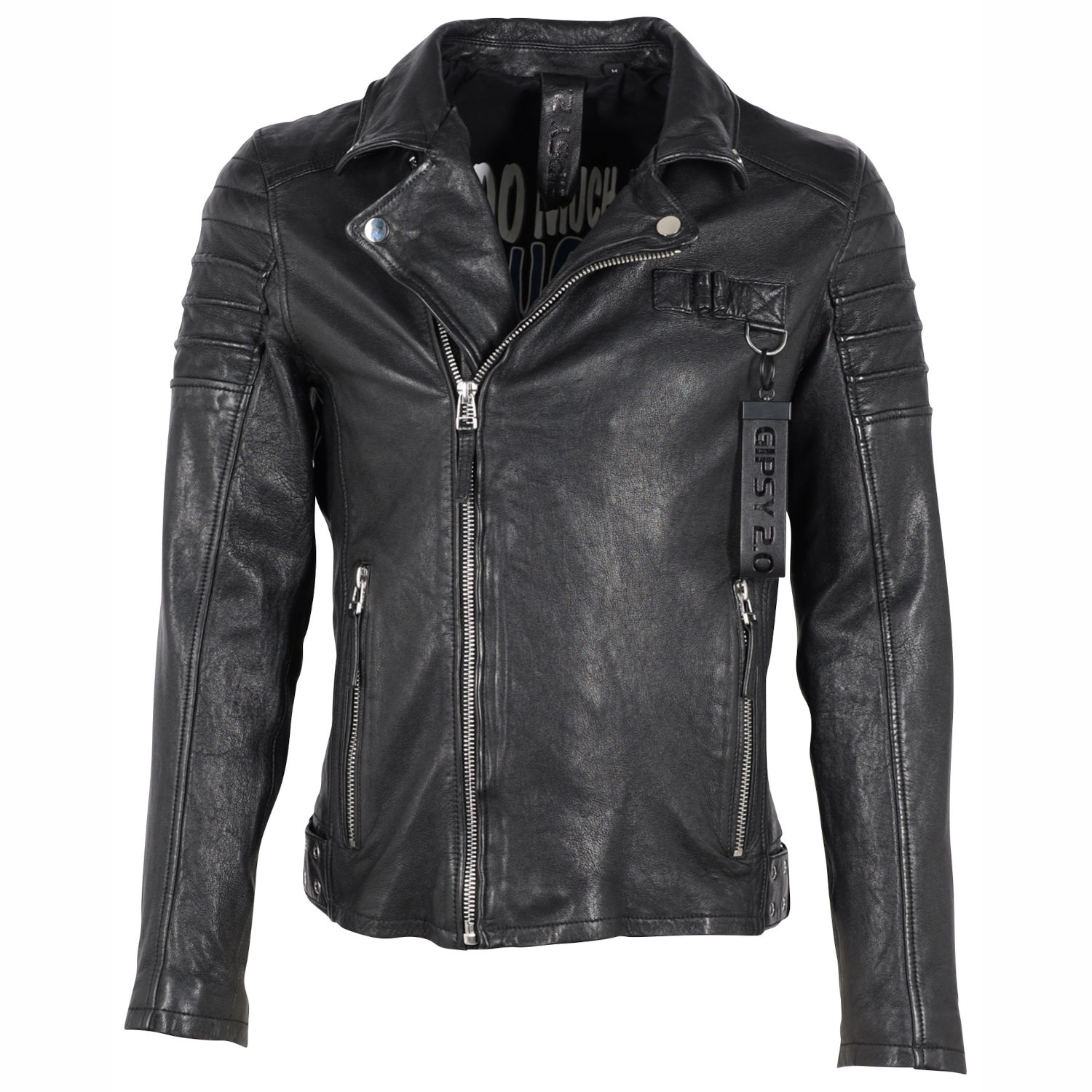 Geaca de Piele Barbati Gipsy Neagra G2MBaryl – IMBRACAMINTE