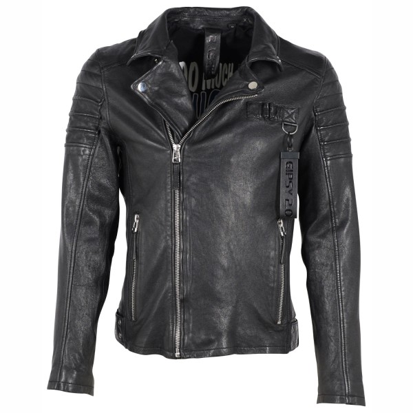 Geaca de Piele Barbati Gipsy Neagra G2MBaryl SF LAVE – Black Friday — fotografia 1