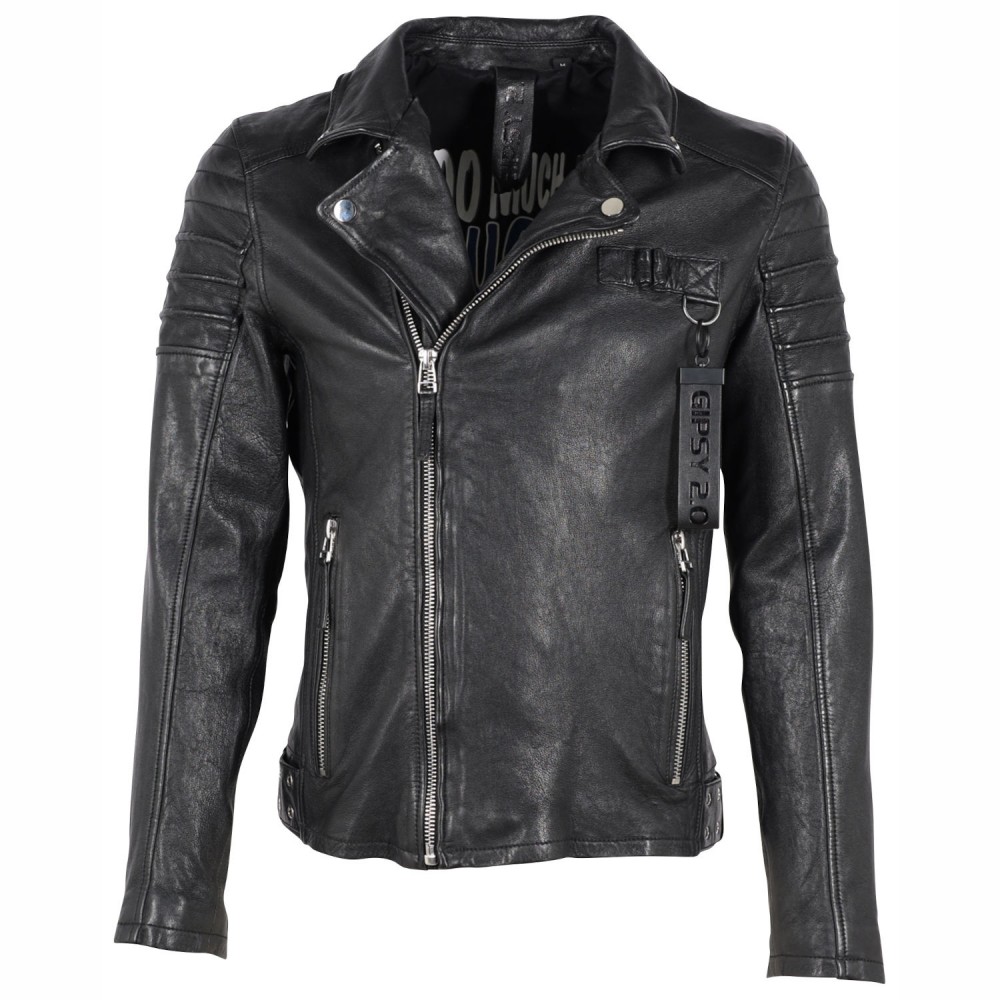 Geaca de Piele Barbati Gipsy Neagra G2MBaryl Geaca de Piele Barbati Gipsy Neagra G2MBaryl - readytowear