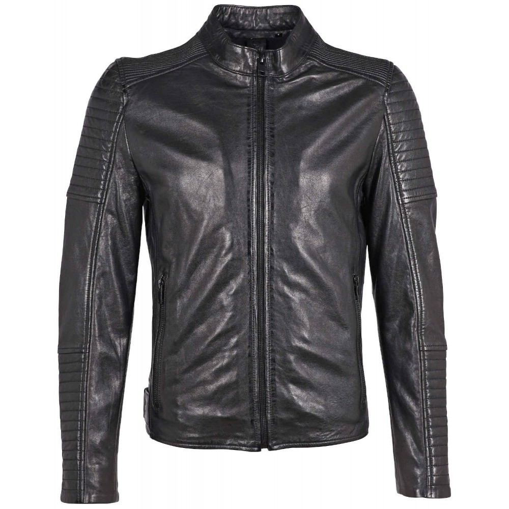 Geaca de Piele Barbati Gipsy Neagra G2MBerin SF NSLVV - readytowear.ro