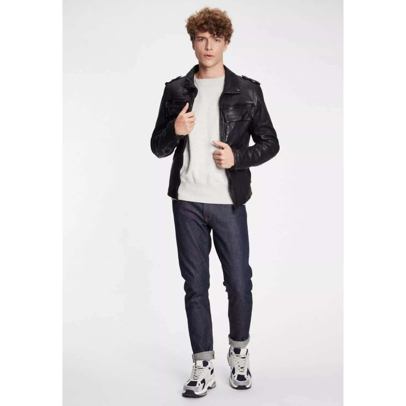 Geaca de Piele Barbati Gipsy Neagra G2MBrennon – Black Friday