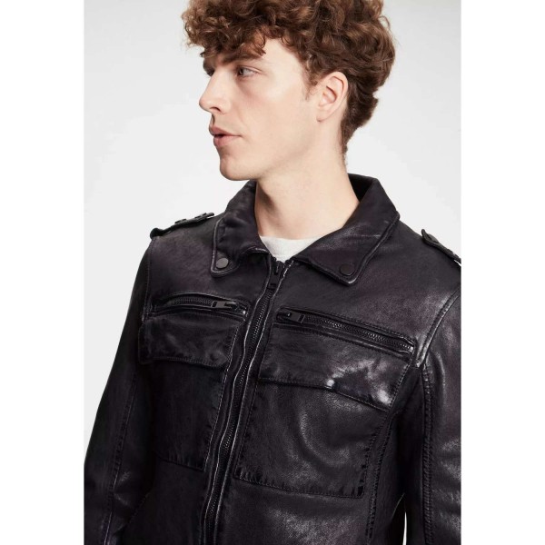 Geaca de Piele Barbati Gipsy Neagra G2MBrennon – IMBRACAMINTE — fotografia 6