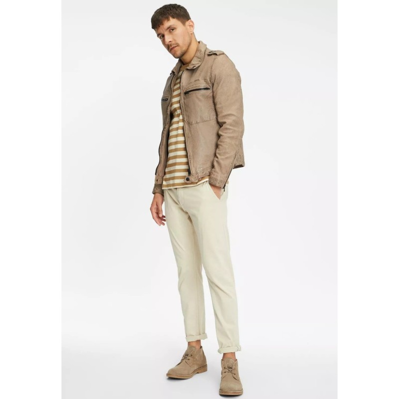 Geaca de Piele Barbati Gipsy Gri Deschis G2MBrenton – Black Friday