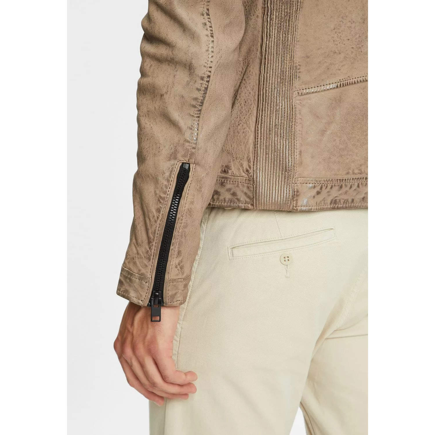 Geaca de Piele Barbati Gipsy Gri Deschis G2MBrenton – IMBRACAMINTE