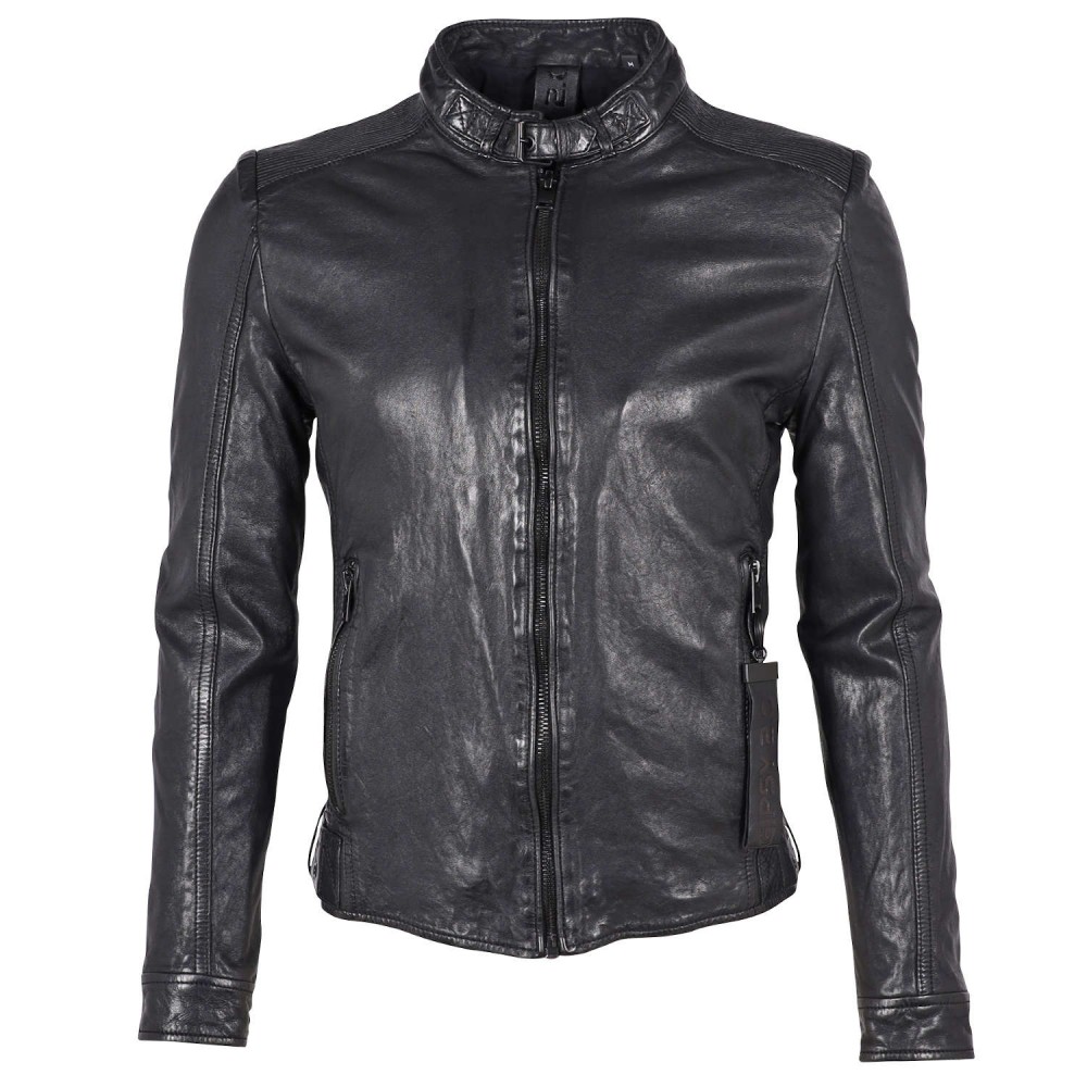 Geaca de Piele Barbati Gipsy Neagra G2MByran - readytowear.ro