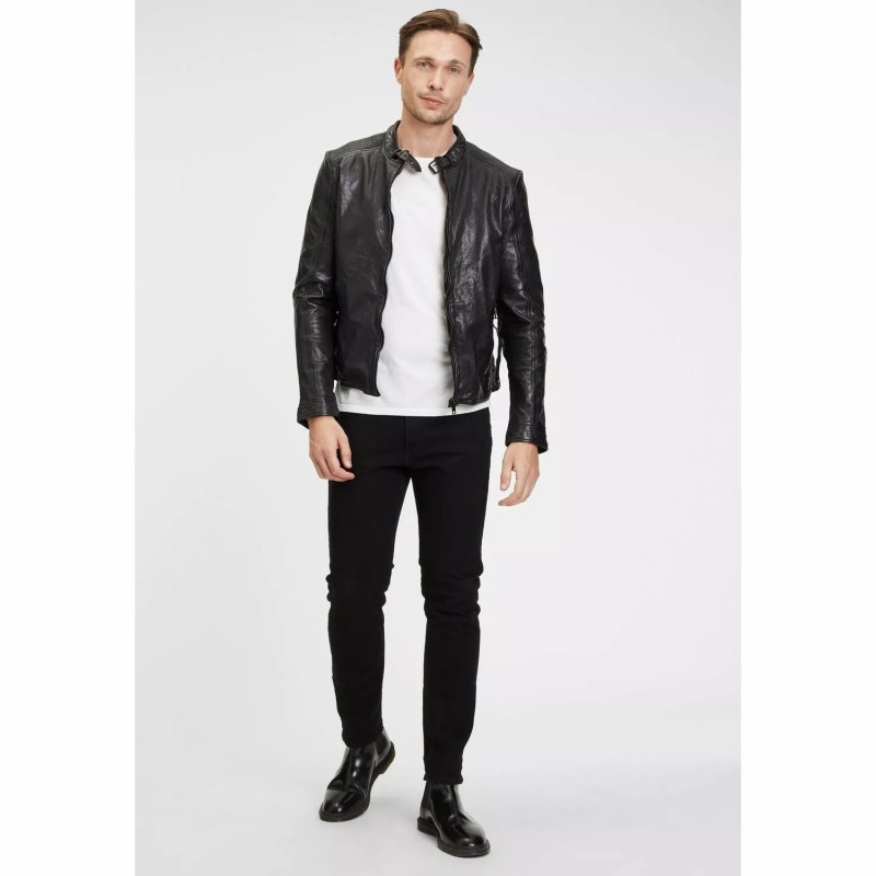 Geaca de Piele Barbati Gipsy Neagra G2MByran – IMBRACAMINTE