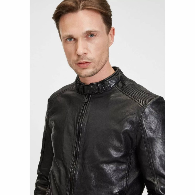 Geaca de Piele Barbati Gipsy Neagra G2MByran – IMBRACAMINTE