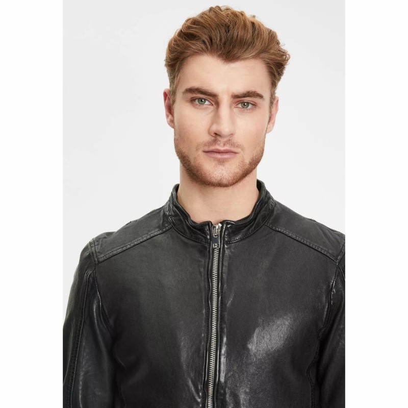 Geaca de Piele Barbati Gipsy Neagra G2MCadan – Black Friday