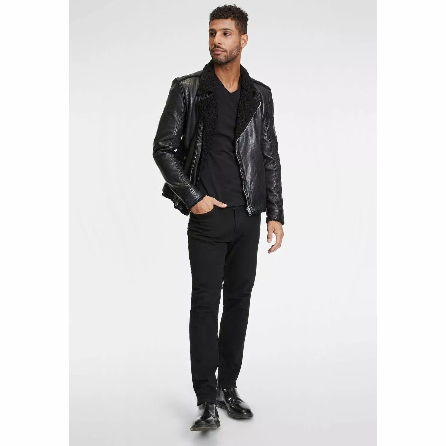 Cojoc de Piele Barbati Gipsy Neagra G2MCoyn – Black Friday