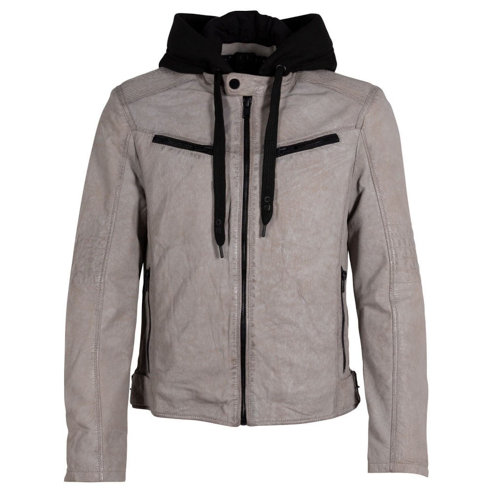 Geaca de Piele Barbati Gipsy Gri Deschis G2MDayto Geaca de Piele Barbati Gipsy Gri Deschis G2MDayto - readytowear.ro