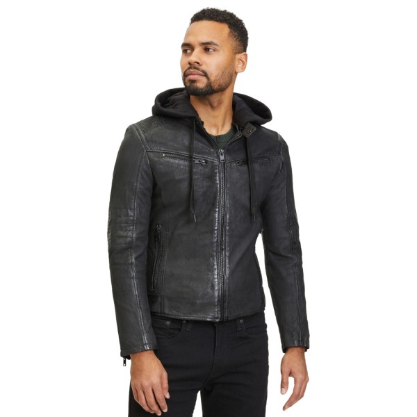 Geaca de Piele Barbati Gipsy Neagra G2MDayto – IMBRACAMINTE — fotografia 1