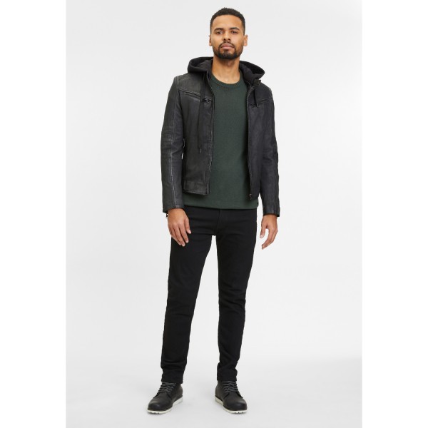 Geaca de Piele Barbati Gipsy Neagra G2MDayto – IMBRACAMINTE — fotografia 5