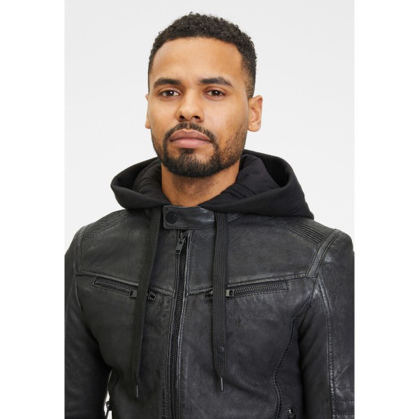 Geaca de Piele Barbati Gipsy Neagra G2MDayto – IMBRACAMINTE — fotografia 6