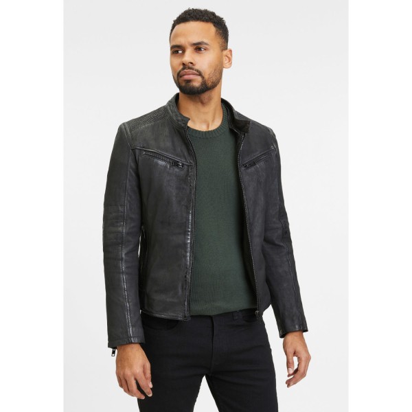 Geaca de Piele Barbati Gipsy Neagra G2MDayto – IMBRACAMINTE — fotografia 8