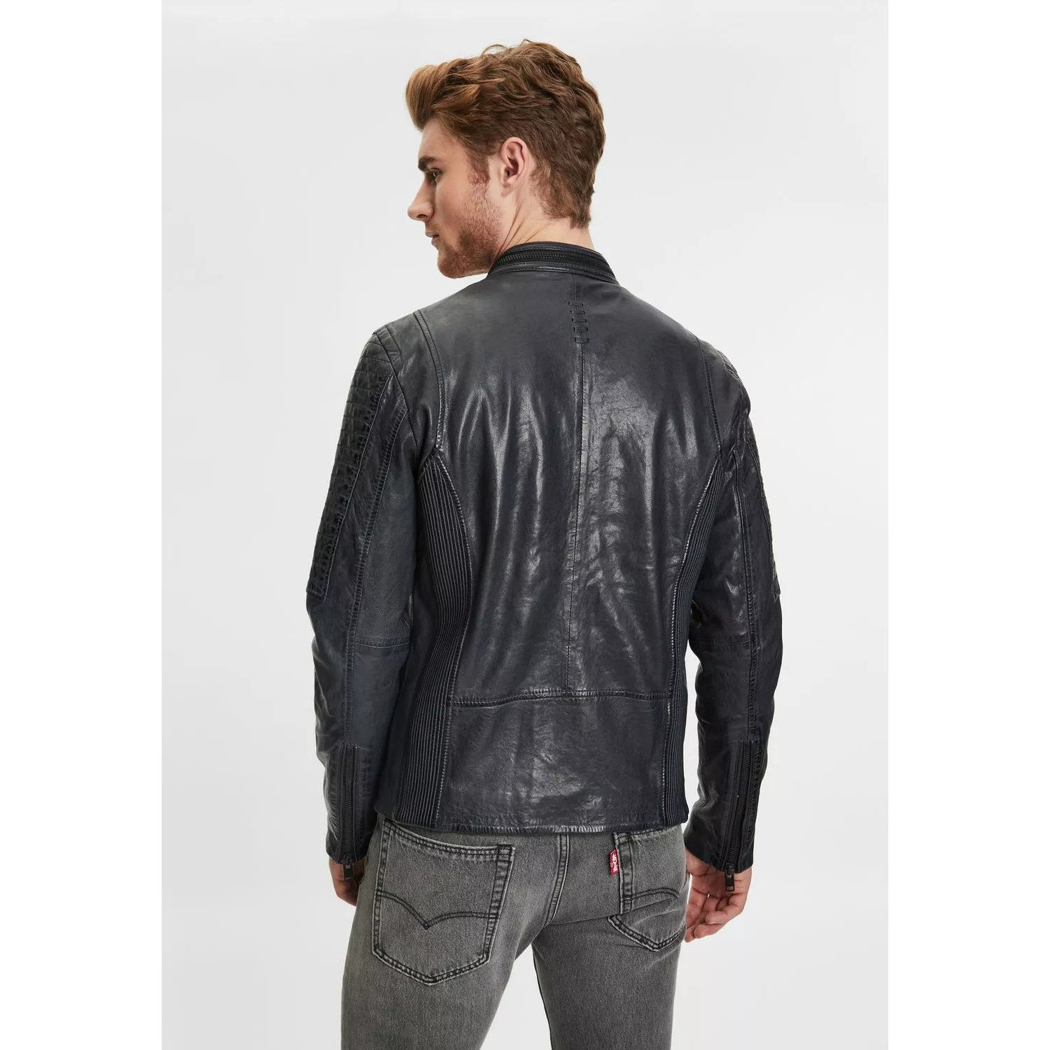 Geaca de Piele Barbati Gipsy Bleumarin G2MEmrys – Black Friday