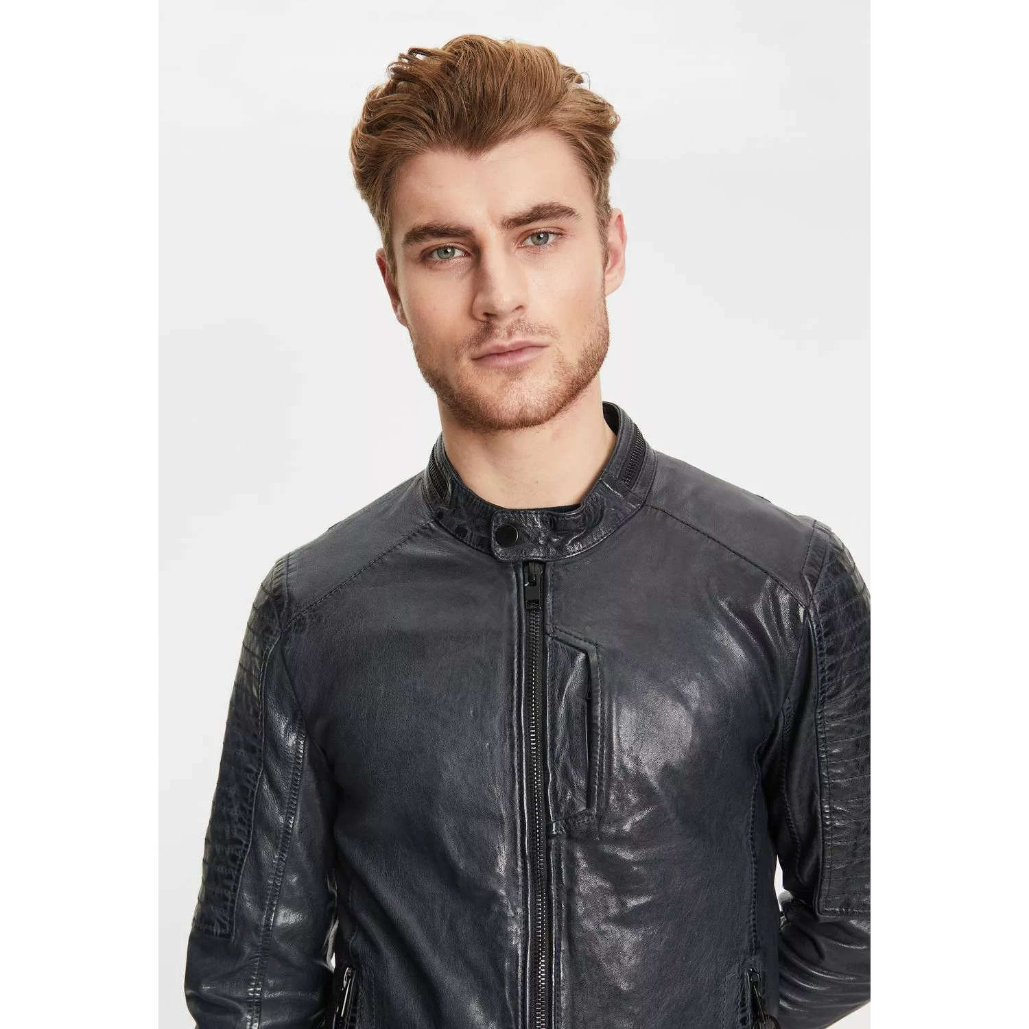 Geaca de Piele Barbati Gipsy Bleumarin G2MEmrys – Black Friday