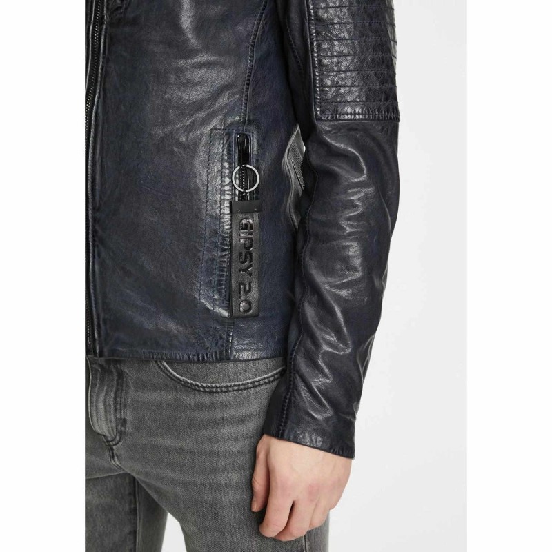 Geaca de Piele Barbati Gipsy Bleumarin G2MEmrys – Black Friday