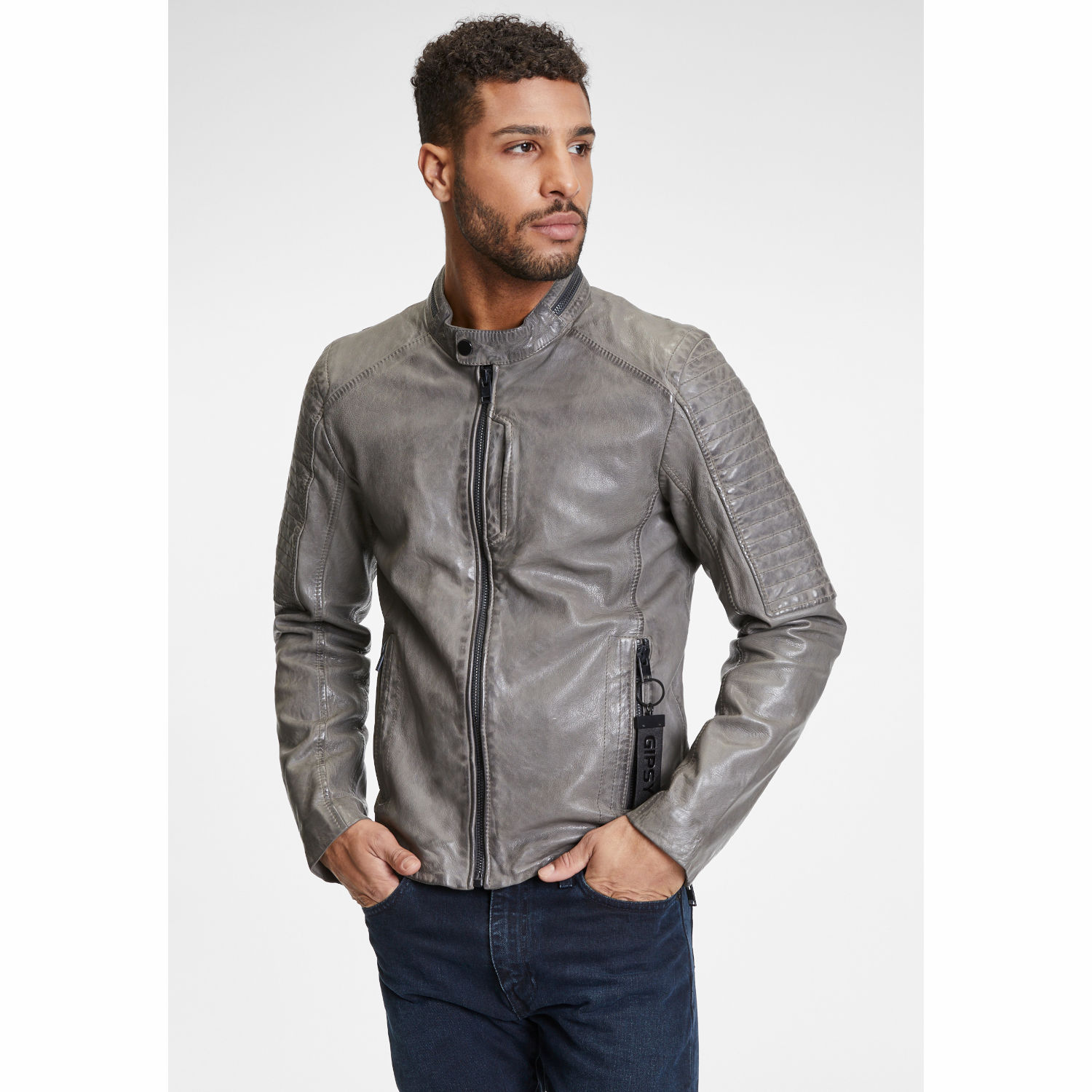 Geaca de Piele Barbati Gipsy Gri G2MEmrys – IMBRACAMINTE Geaca de Piele Barbati Gipsy Gri G2MEmrys – IMBRACAMINTE