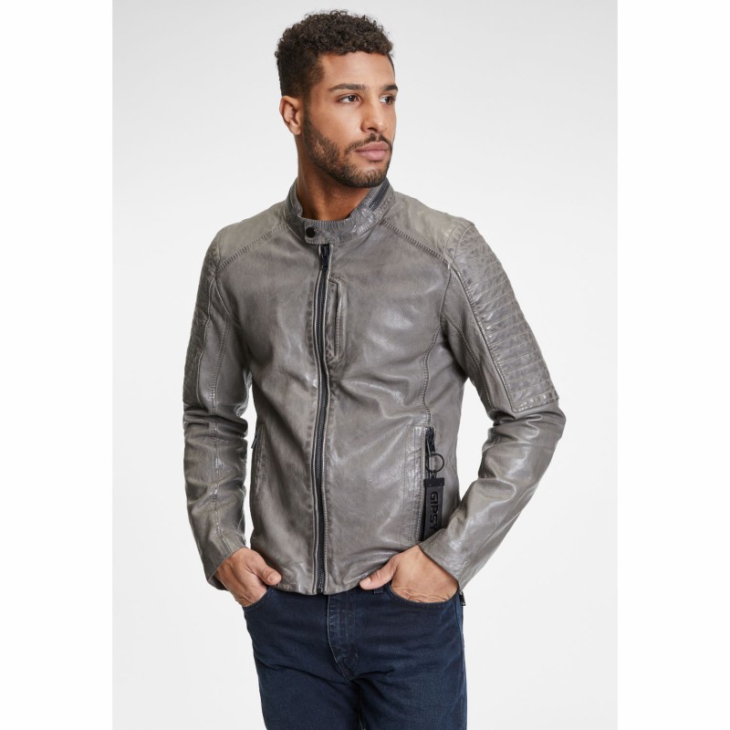 Geaca de Piele Barbati Gipsy Gri G2MEmrys – IMBRACAMINTE Geaca de Piele Barbati Gipsy Gri G2MEmrys – IMBRACAMINTE