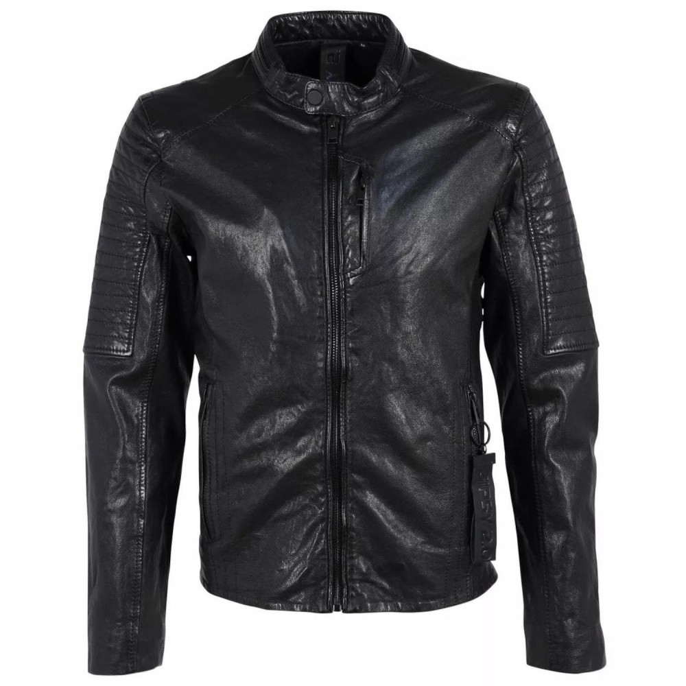 Geaca de Piele Barbati Gipsy Neagra G2MEmrys - readytowear.ro