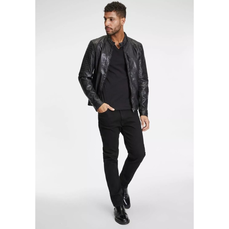 Geaca de Piele Barbati Gipsy Neagra G2MEmrys – Black Friday
