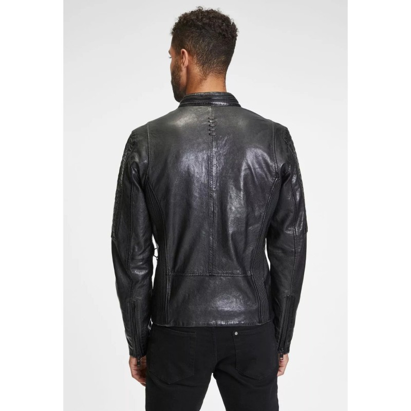 Geaca de Piele Barbati Gipsy Neagra G2MEmrys – Black Friday