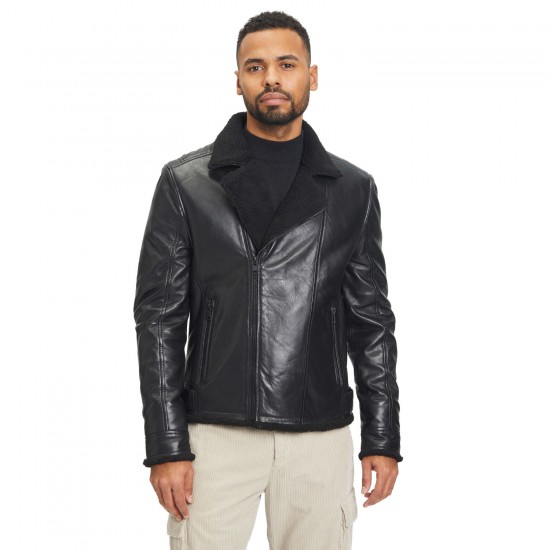 Geaca de Iarna din Piele Barbati Gipsy Neagra G2MEnno